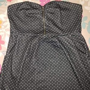 Strapless polka dot top